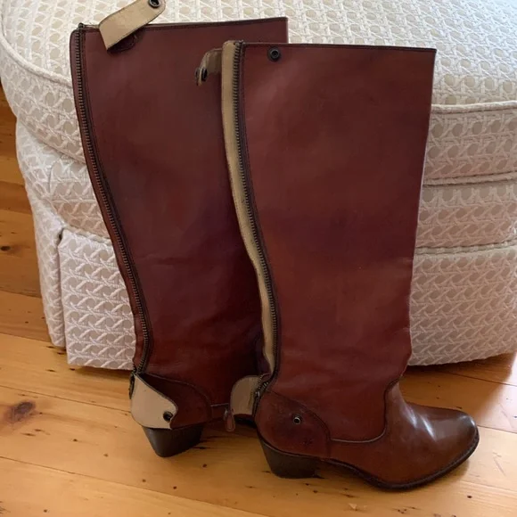 Frye boots - Jackie zip tall in redwood color. - Picture 3 of 8